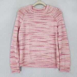 J Crew Sweater Womens Small Pink Space Dye Raglan Crew Neck Pullover Sweatshirt